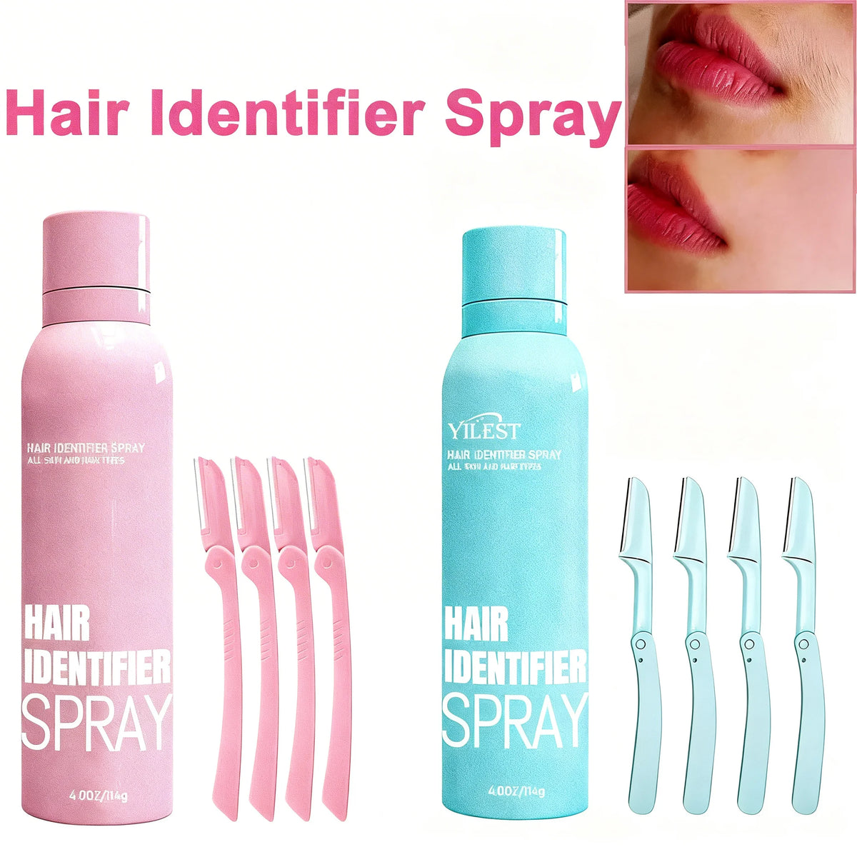 Dermaplaning Hair Identifier Spray Kit – Moisturizing Skin Care Set with Razors for Face Shaving & Hair Removal - Gold Store Business