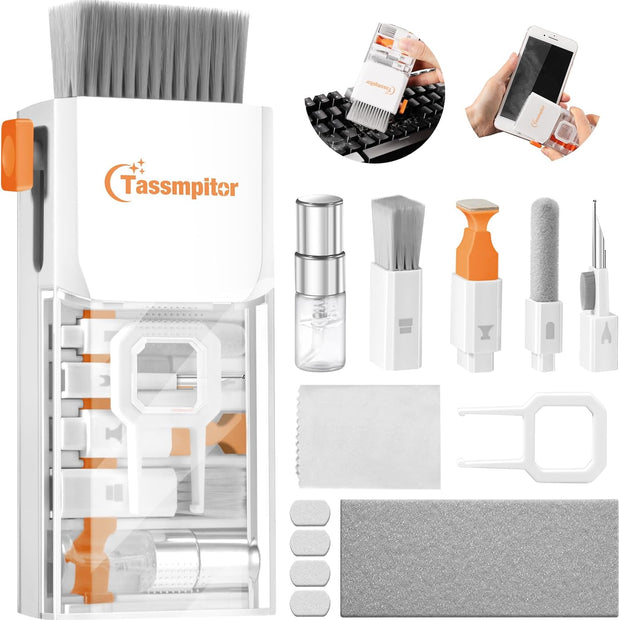 Keyboard Cleaner Laptop Cleaning Kit, All-In-One Keyboard Cleaning Kit, Laptop Cleaner Tool for Macbook Ipad Iphone Computer, Portable Electronics Brush Tool for Tablet PC Camera Lens Earbuds Monitor - Gold Store Business