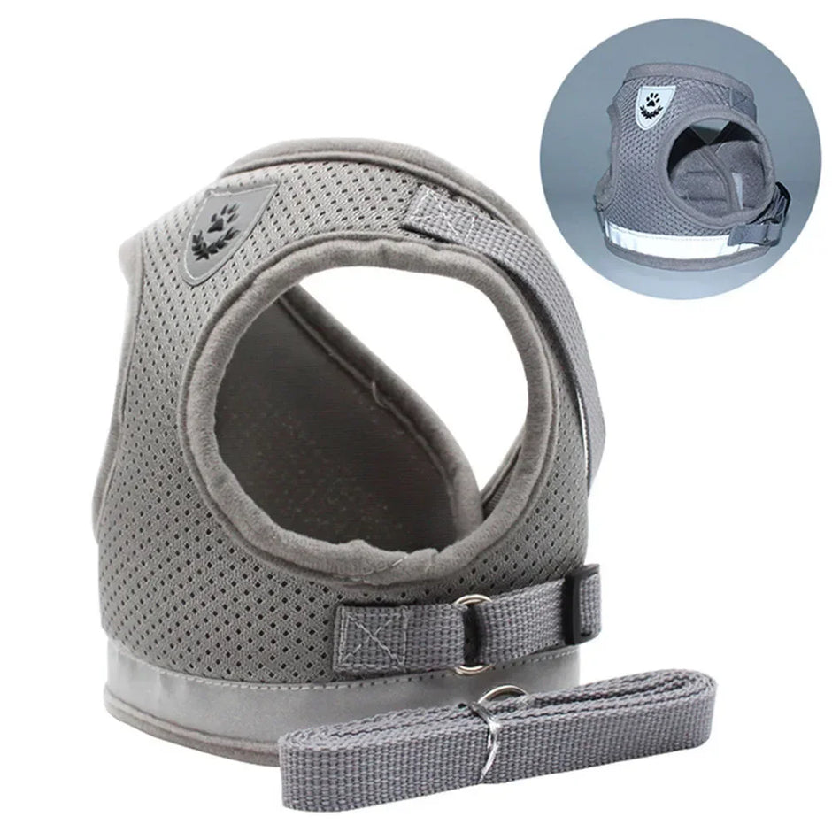 Escape-Proof Cat Harness & Leash Set – Adjustable Reflective Mesh Vest for Cats, Kittens & Small Dogs - Gold Store Business