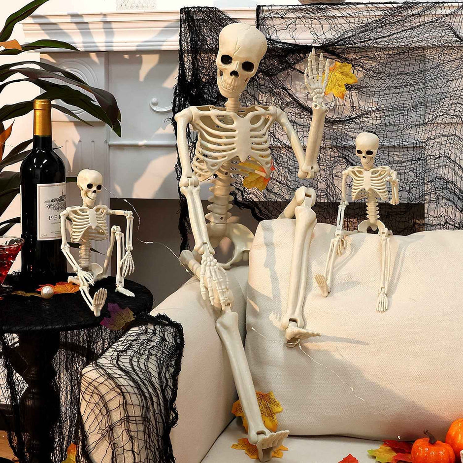 3-Piece Posable Halloween Skeleton Set | 35
