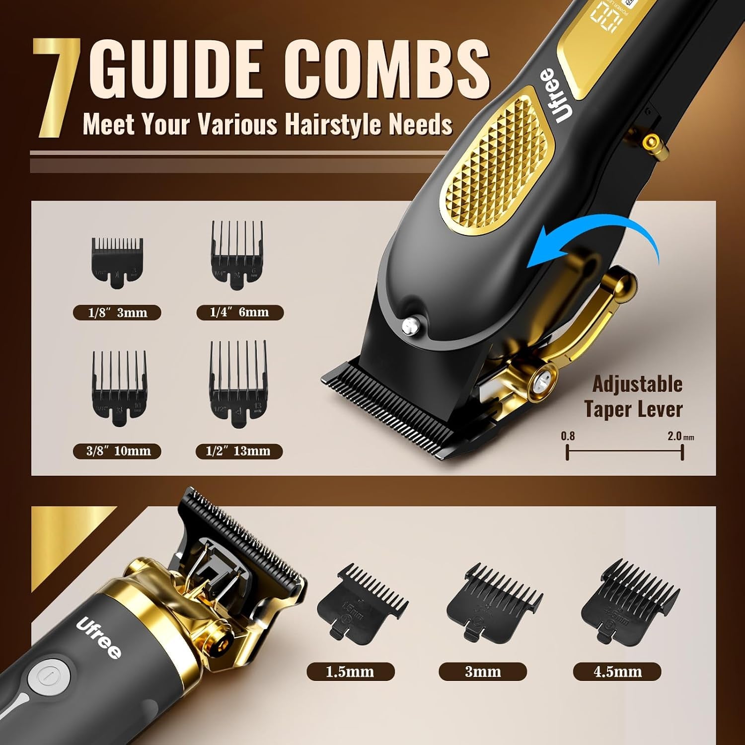 Cordless Hair Clippers for Men, Barber Clippers and Trimmers Set