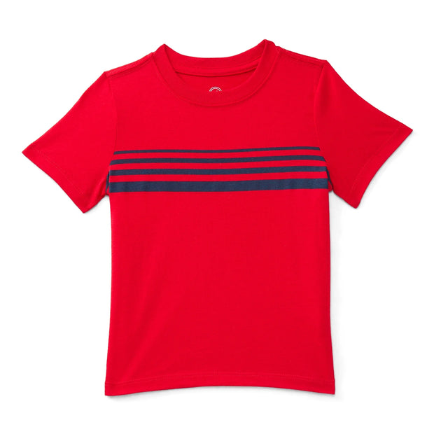 Toddler Boys Short Sleeve Chest Stripe T-Shirt, Sizes 18M-5T