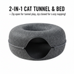 Donut Cat Tunnel Bed & Cave – Natural Felt Pet House with Interactive Toy for Cats - Gold Store Business