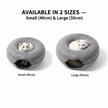 Donut Cat Tunnel Bed & Cave – Natural Felt Pet House with Interactive Toy for Cats - Gold Store Business