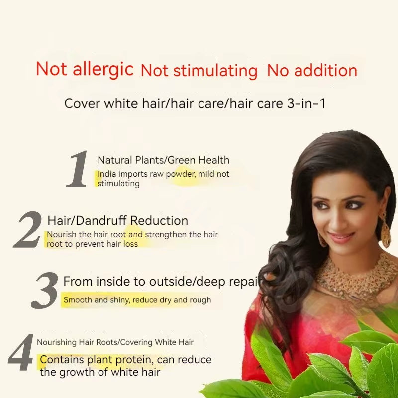 Natural Henna Hair Dye Powder — Ammonia-Free Color for Black, Brown & Indigo - Gold Store Business