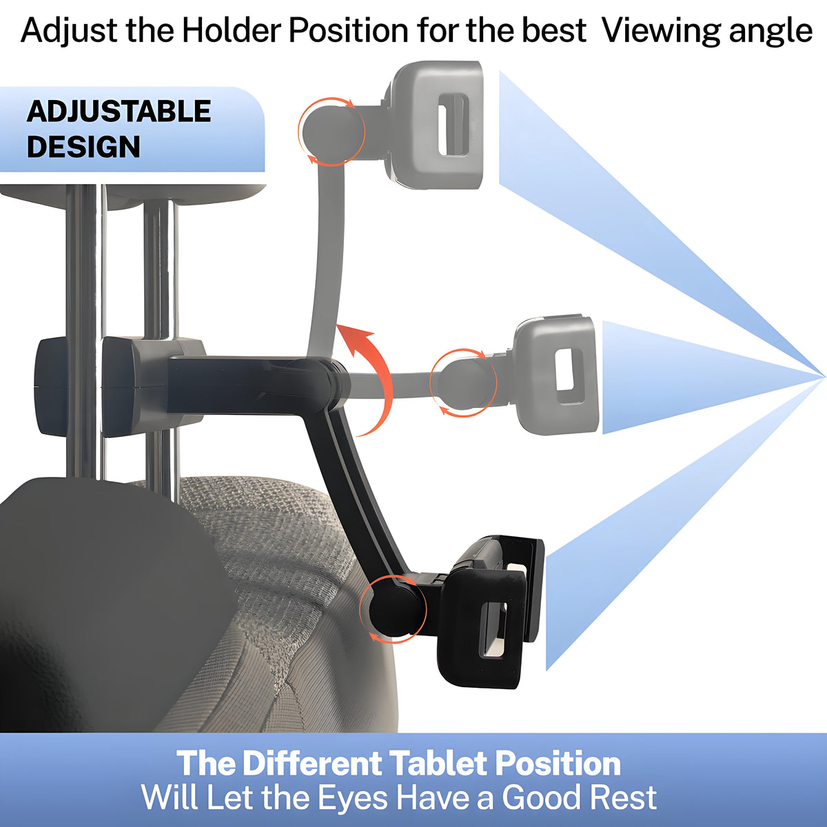 360° Car Vehicle Back Seat Headrest Mount Tablet Holder for 4-12.3” Universal Ipad Phone