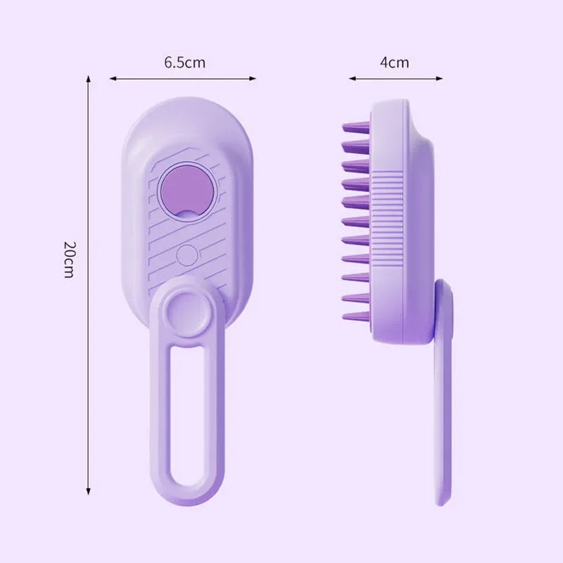 3-in-1 Electric Steam Pet Brush — Essential Oil Spray, Massage & Hair Removal for Dogs & Cats - Gold Store Business