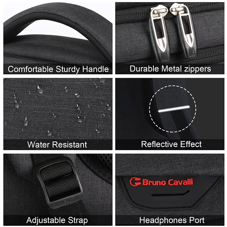 Black Laptop Backpack Computer Business Backpack for Adult Water Resistant Anti-Theft Laptop Backpack for Men