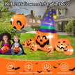 8.7ft Halloween Inflatable Pumpkin Stack | 7 Pumpkins + Witch Hat, Built-In LED Lights, UL Certified Yard Decor