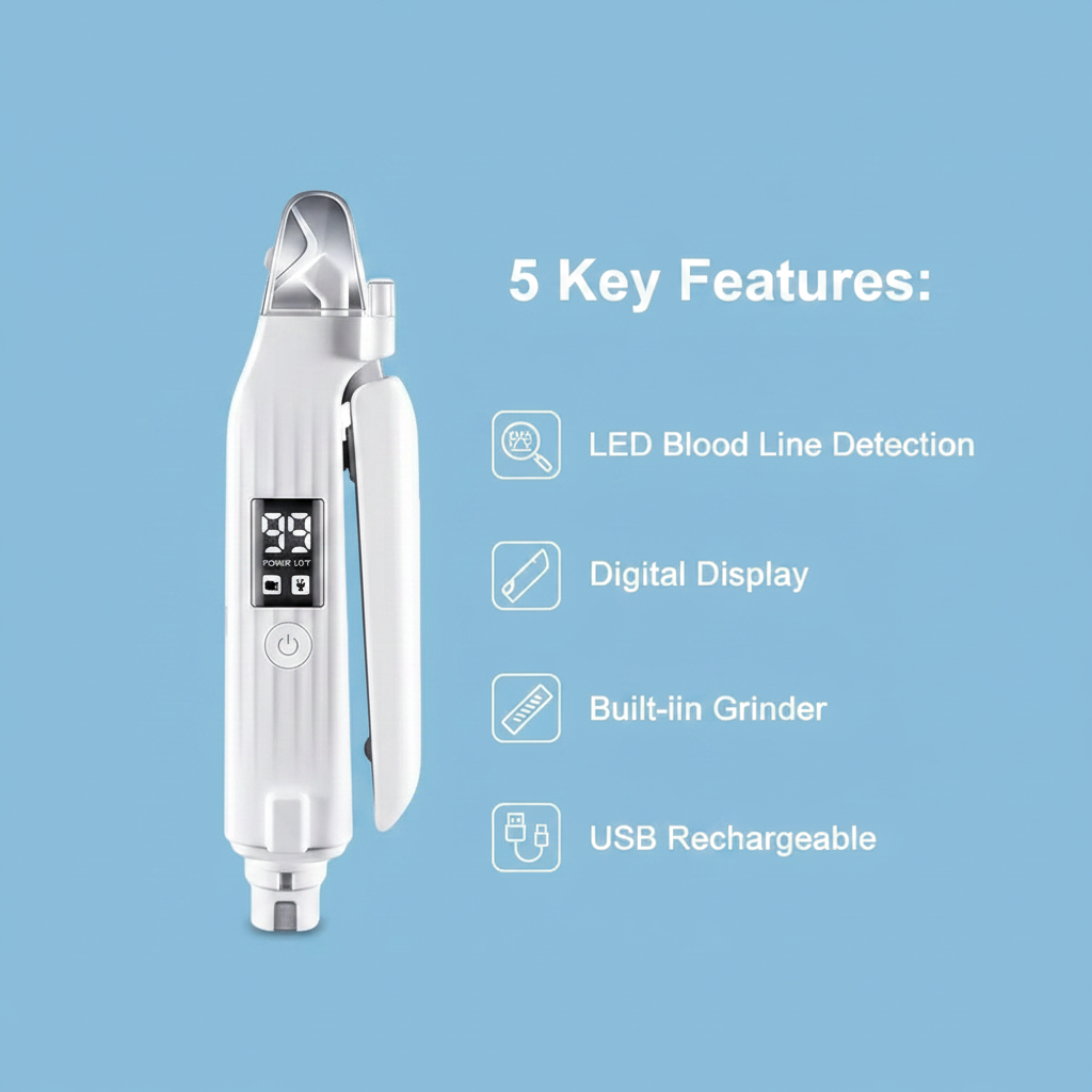 2-in-1 Electric Pet Nail Trimmer & Grinder with LED Light – Quiet Dog & Cat Nail File - Gold Store Business