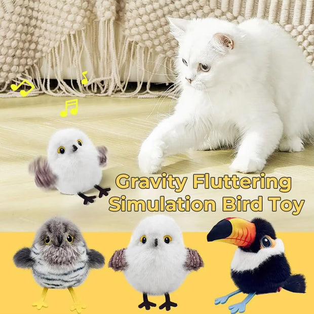USB Rechargeable Flapping & Chirping Bird Cat Toy – Touch Activated Plush Hunting Toy for Indoor Kittens - Gold Store Business