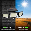 Solar Lights Outdoor - 210 LED 2500LM Waterproof Motion Sensor Security Lights with Wireless Remote Flood Lights for Patio Garage Yard Entryways
