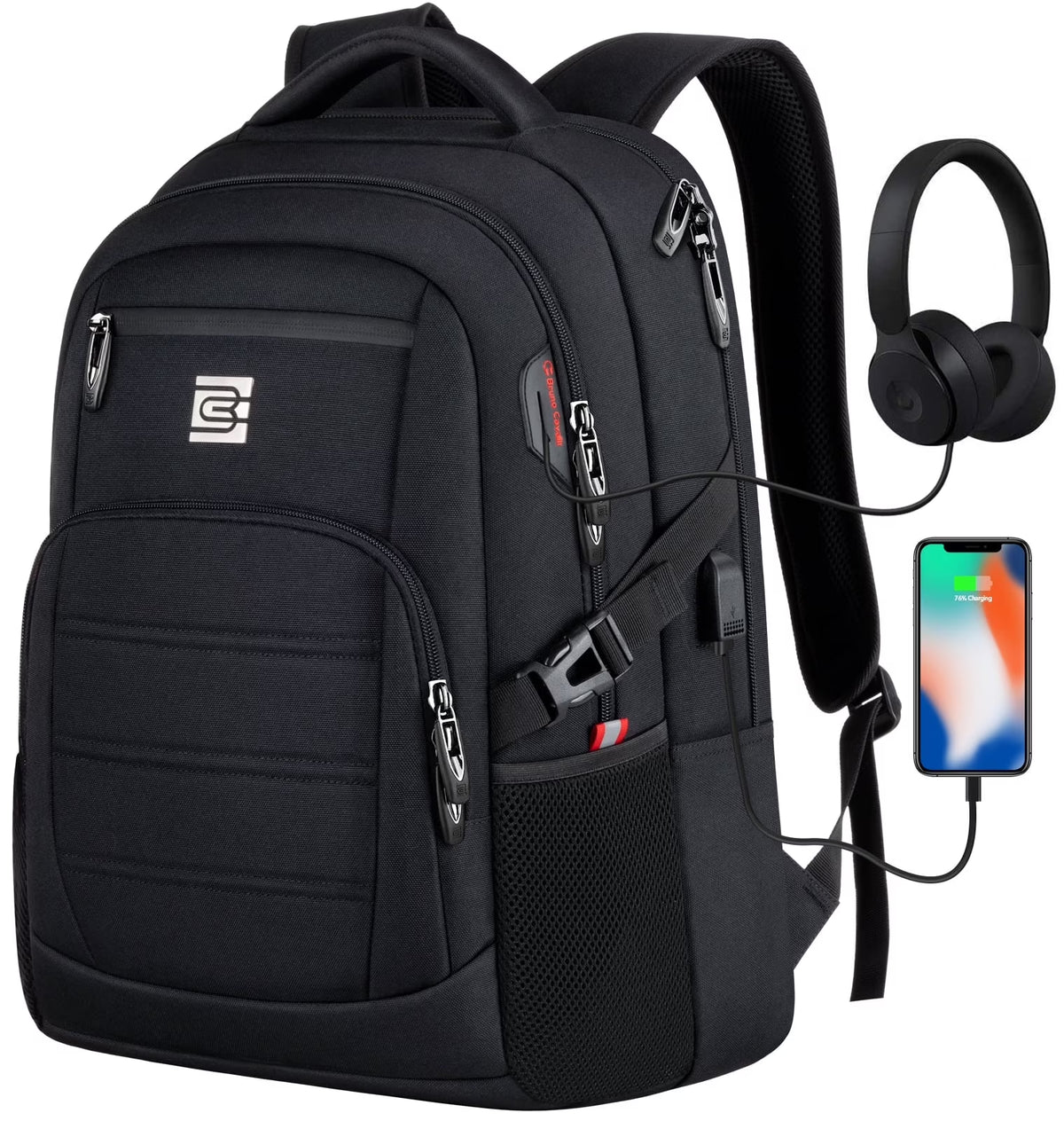 Laptop Backpack with USB Charging Port Water Resistant Backpacks for Adults Work Business Laptop Backpack for Men