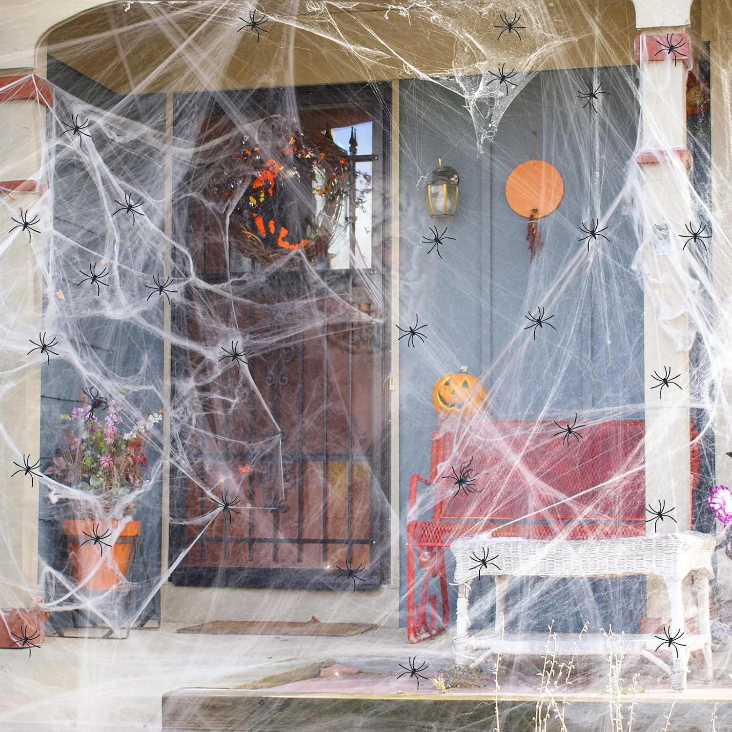 Halloween Spider Webs Decorations for Halloween Decorations Outdoor, 600Sqft Cobwebs for Halloween Decor with 150 Fake Spiders
