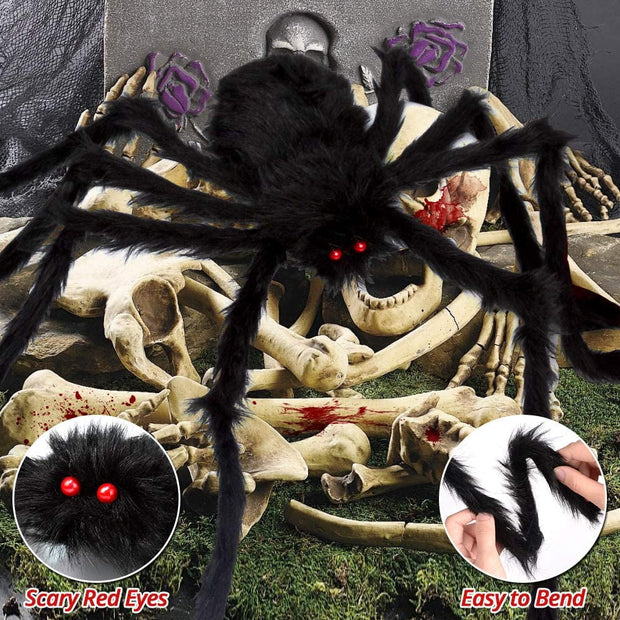200" Giant Spider Web with 49" Giant Spider Halloween Decorations Outdoor Indoor Scary Halloween Decor
