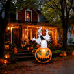 5 Ft Halloween Inflatable Pumpkin Halloween Inflatable Pumpkins and Ghost Outdoor Yard Decoration Build-In 4 LED Lights
