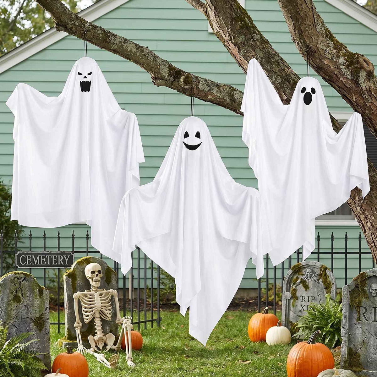 Halloween Hanging Ghost Decorations | 3-Pack, 27.5