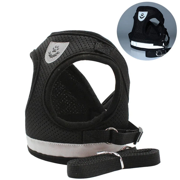 Escape-Proof Cat Harness & Leash Set – Adjustable Reflective Mesh Vest for Cats, Kittens & Small Dogs - Gold Store Business