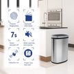 13 Gallon Stainless Steel Touchless Kitchen Trash Can with Motion Sensor for Indoor Use(Silver)