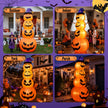8 Ft Halloween Pumpkin Stack Inflatable Decoration with Witch Hat, Lighted Blow up Yard Decor for Outdoor Lawn Garden