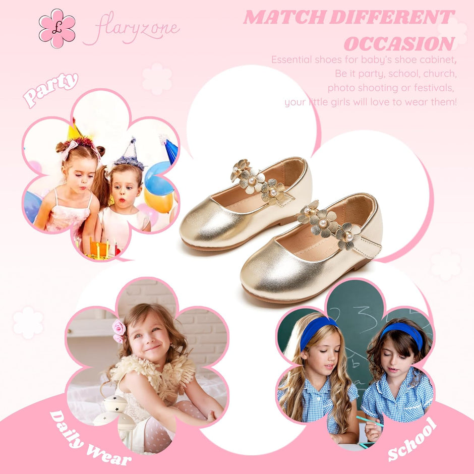 Toddler/Little Girls' Ballerina Flat Mary Jane Princess Dress Shoes - Wedding School Party