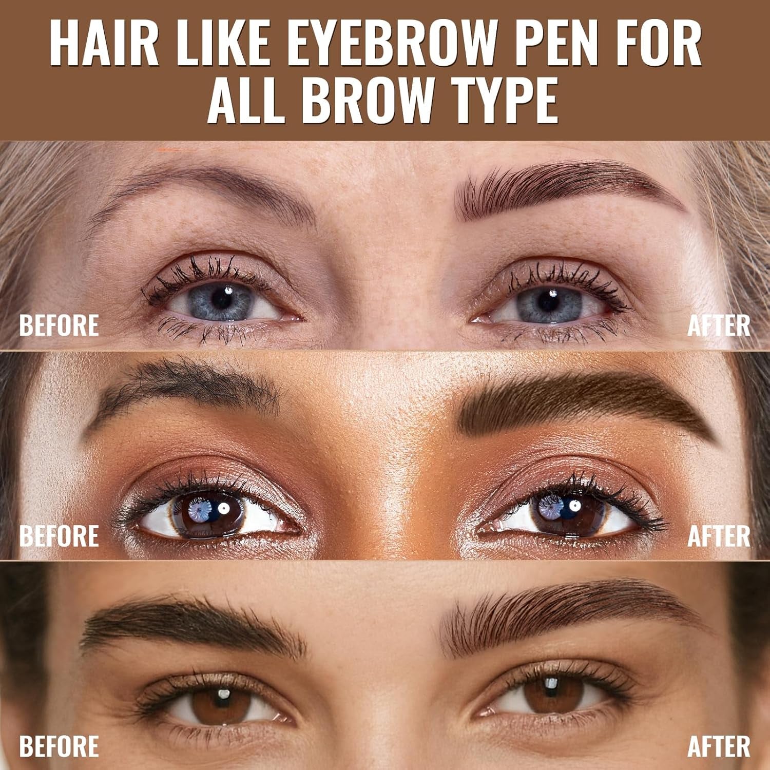 4D Microblading Eyebrow Pencil – 2-in-1 Dual-Ended Brow Pen & Brush | Long-Lasting Waterproof Hair-Like Strokes - Gold Store Business
