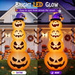 8 Ft Halloween Pumpkin Stack Inflatable Decoration with Witch Hat, Lighted Blow up Yard Decor for Outdoor Lawn Garden