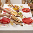 Red gold disposable plates gift presentation