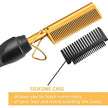 Electric Hot Comb Set – Hair Straightener & Curling Iron for Natural Hair and Wigs | Wig Glue & Wax Stick Included