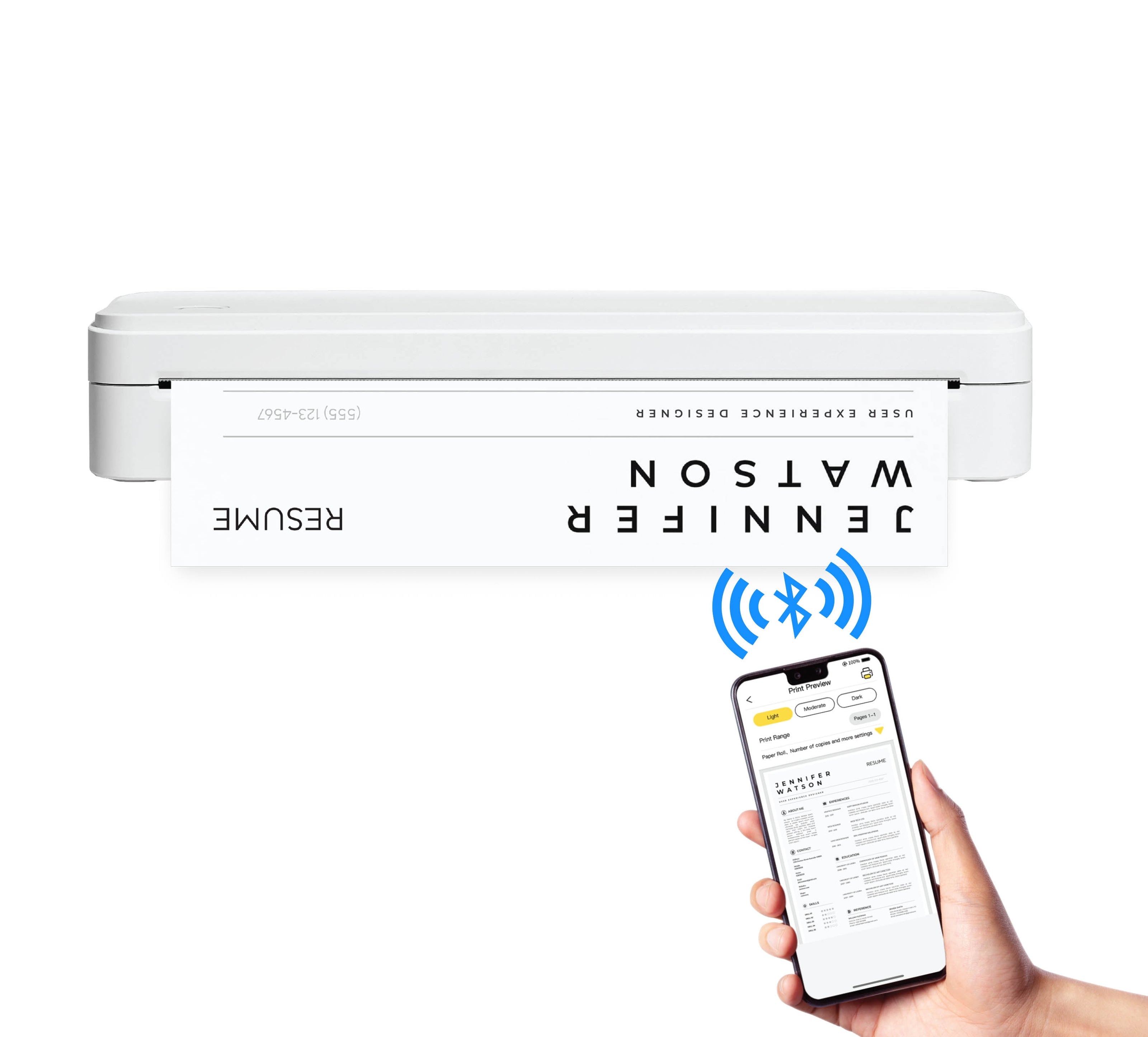 Pro Wireless Inkless Thermal Printer, Ios & Android Compatible, 8.5