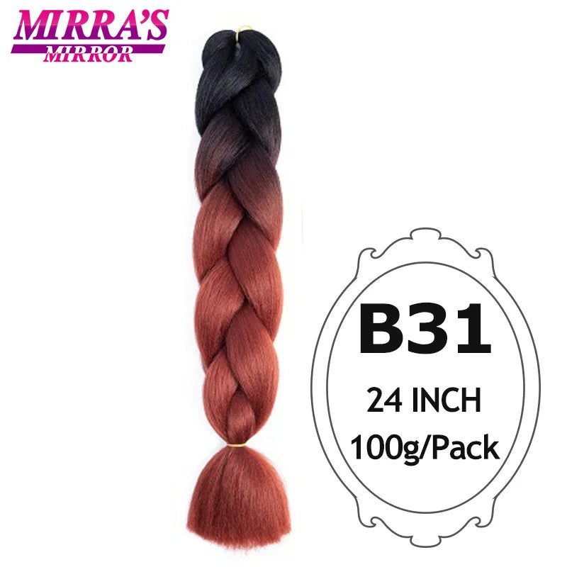 Ombre Braiding Hair Extensions – Kanekalon Synthetic Jumbo Braids 24 Inch | 6 Pcs/Lot