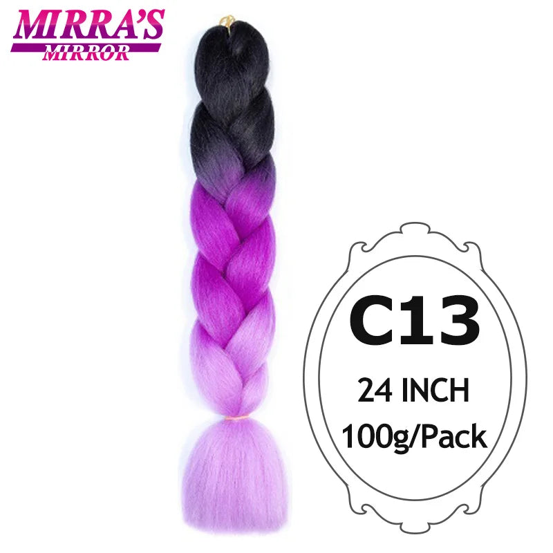 Ombre Braiding Hair Extensions – Kanekalon Synthetic Jumbo Braids 24 Inch | 6 Pcs/Lot