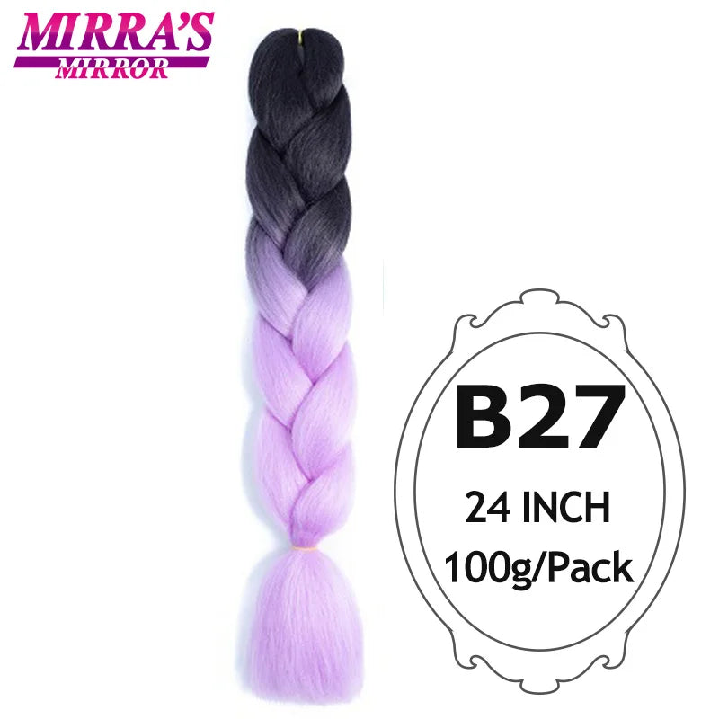 Ombre Braiding Hair Extensions – Kanekalon Synthetic Jumbo Braids 24 Inch | 6 Pcs/Lot
