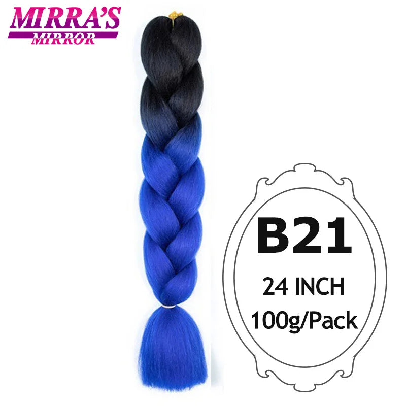 Ombre Braiding Hair Extensions – Kanekalon Synthetic Jumbo Braids 24 Inch | 6 Pcs/Lot
