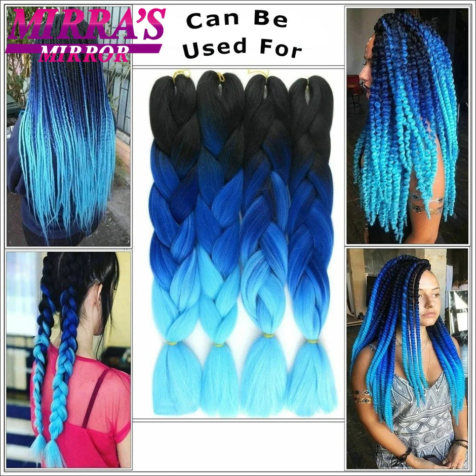 Ombre Braiding Hair Extensions – Kanekalon Synthetic Jumbo Braids 24 Inch | 6 Pcs/Lot