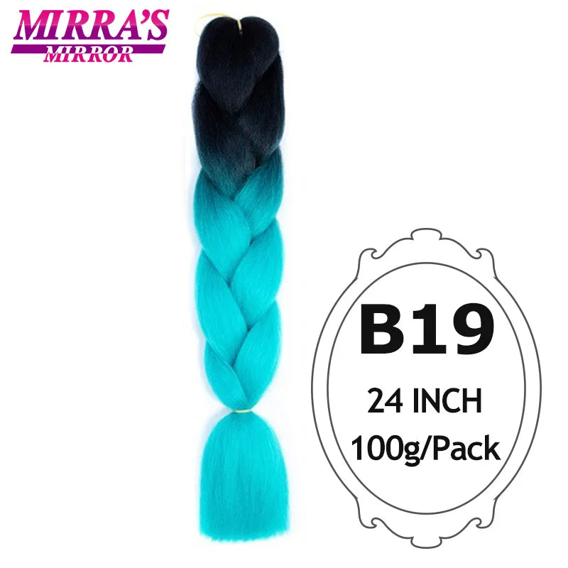 Ombre Braiding Hair Extensions – Kanekalon Synthetic Jumbo Braids 24 Inch | 6 Pcs/Lot