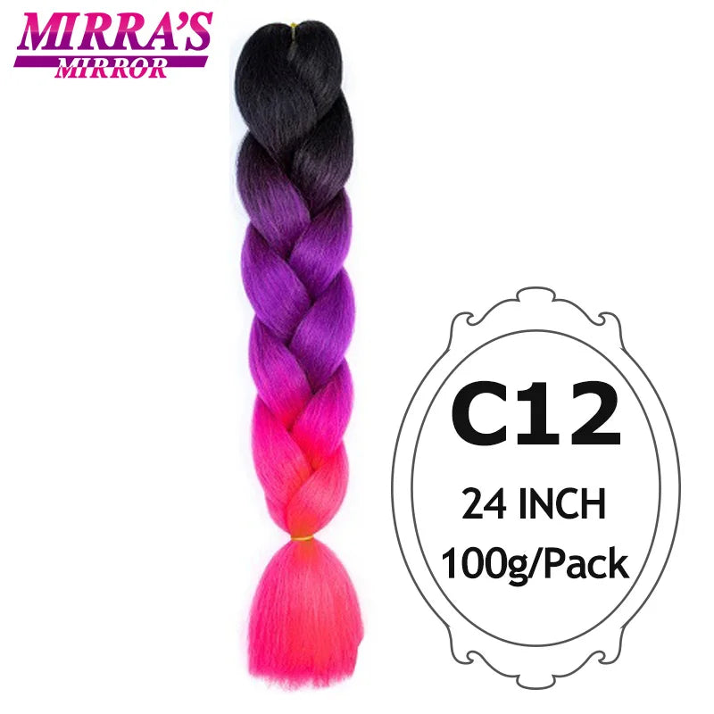 Ombre Braiding Hair Extensions – Kanekalon Synthetic Jumbo Braids 24 Inch | 6 Pcs/Lot
