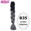 Ombre Braiding Hair Extensions – Kanekalon Synthetic Jumbo Braids 24 Inch | 6 Pcs/Lot