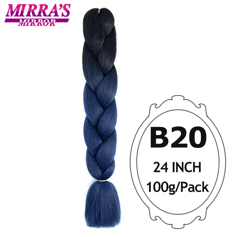 Ombre Braiding Hair Extensions – Kanekalon Synthetic Jumbo Braids 24 Inch | 6 Pcs/Lot