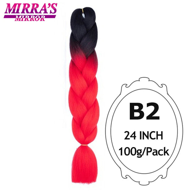Ombre Braiding Hair Extensions – Kanekalon Synthetic Jumbo Braids 24 Inch | 6 Pcs/Lot
