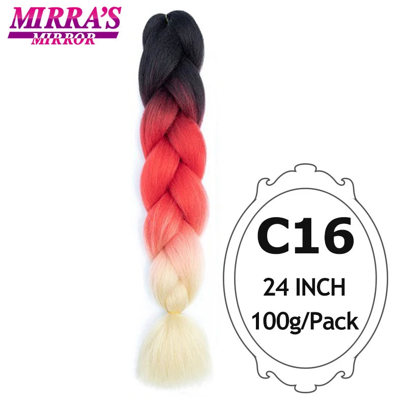 Ombre Braiding Hair Extensions – Kanekalon Synthetic Jumbo Braids 24 Inch | 6 Pcs/Lot