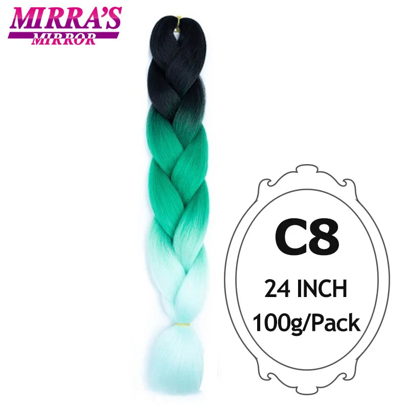 Ombre Braiding Hair Extensions – Kanekalon Synthetic Jumbo Braids 24 Inch | 6 Pcs/Lot