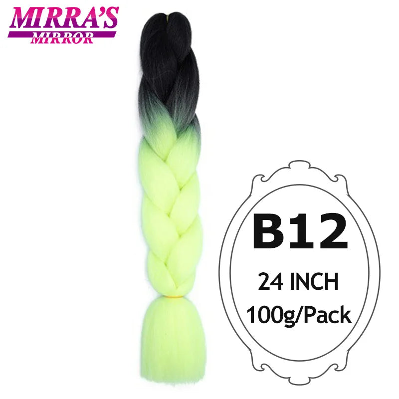 Ombre Braiding Hair Extensions – Kanekalon Synthetic Jumbo Braids 24 Inch | 6 Pcs/Lot