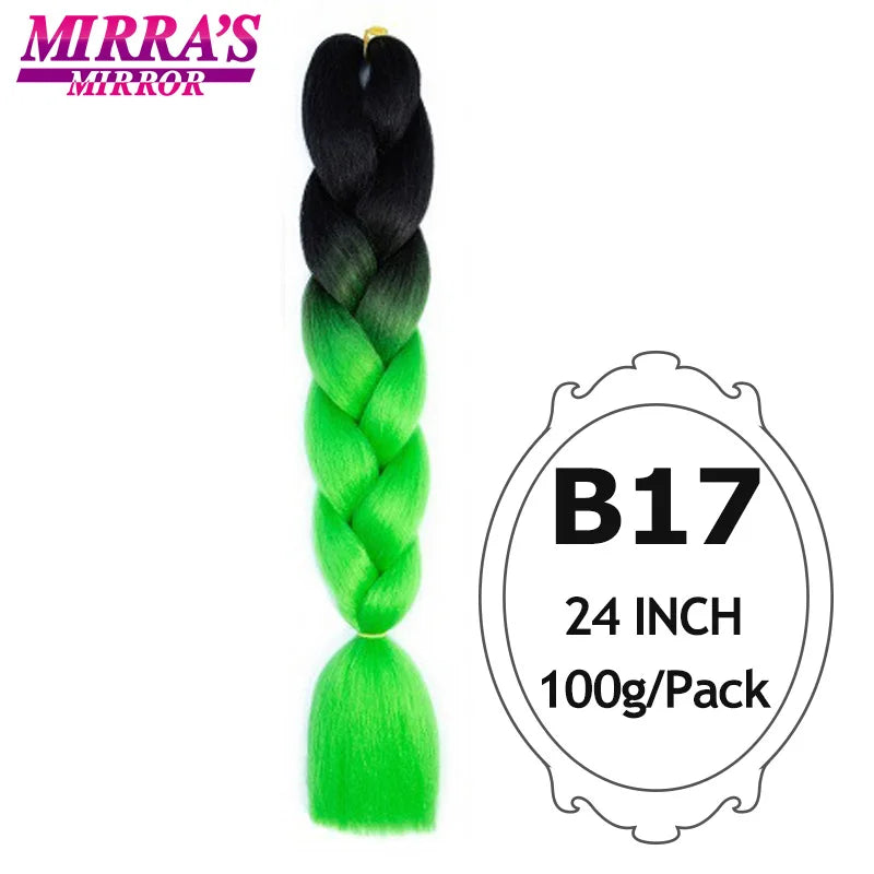 Ombre Braiding Hair Extensions – Kanekalon Synthetic Jumbo Braids 24 Inch | 6 Pcs/Lot