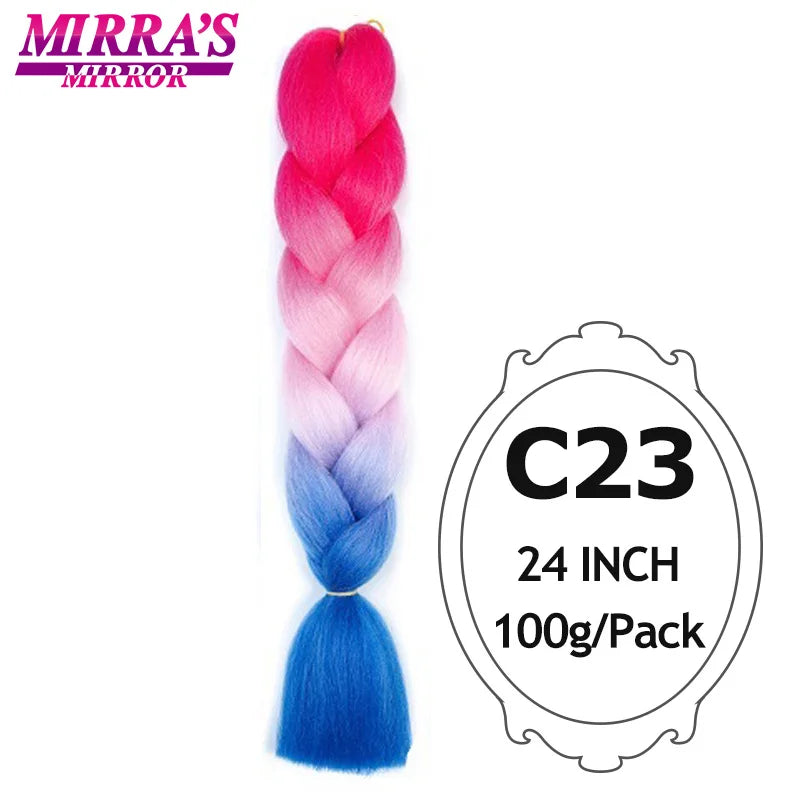 Ombre Braiding Hair Extensions – Kanekalon Synthetic Jumbo Braids 24 Inch | 6 Pcs/Lot