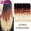 Ombre Braiding Hair Extensions – Kanekalon Synthetic Jumbo Braids 24 Inch | 6 Pcs/Lot