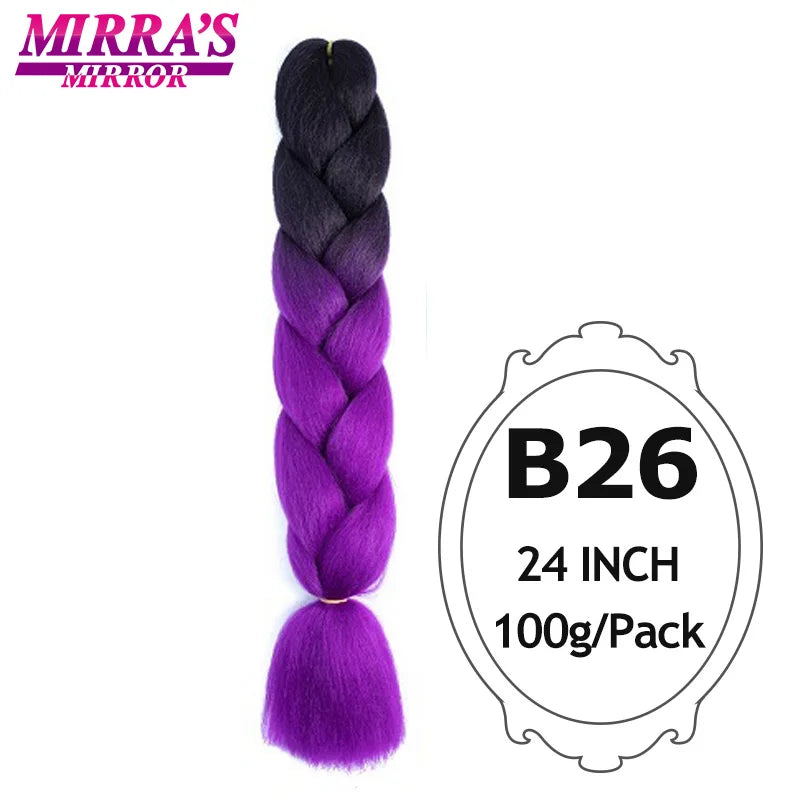 Ombre Braiding Hair Extensions – Kanekalon Synthetic Jumbo Braids 24 Inch | 6 Pcs/Lot