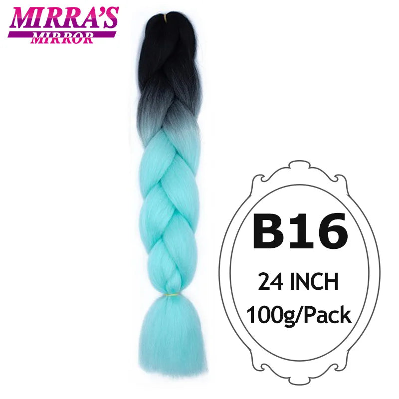 Ombre Braiding Hair Extensions – Kanekalon Synthetic Jumbo Braids 24 Inch | 6 Pcs/Lot