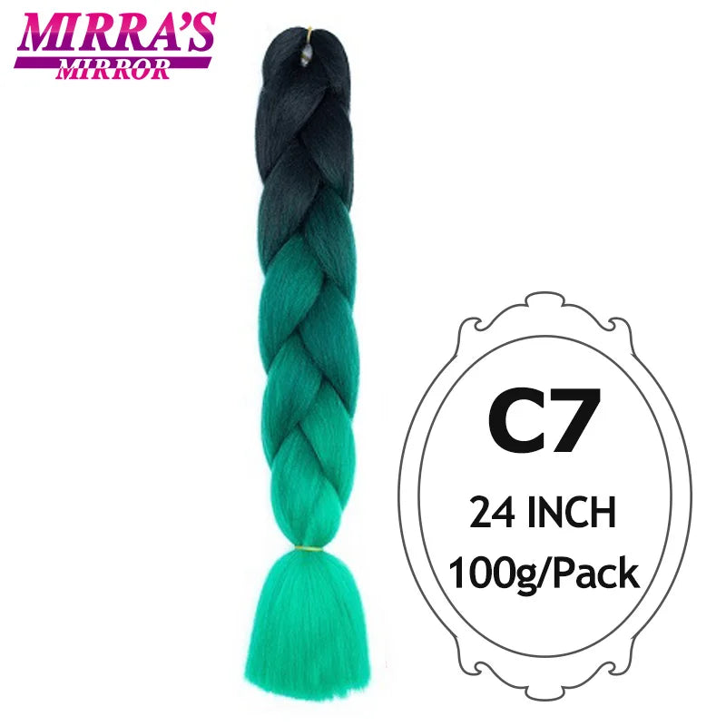 Ombre Braiding Hair Extensions – Kanekalon Synthetic Jumbo Braids 24 Inch | 6 Pcs/Lot