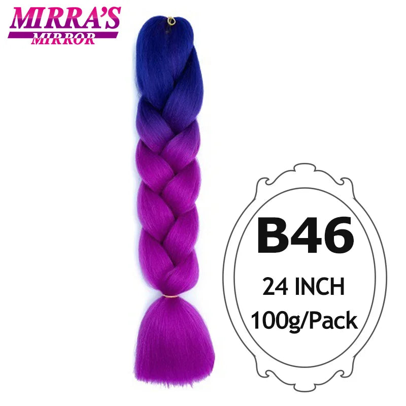 Ombre Braiding Hair Extensions – Kanekalon Synthetic Jumbo Braids 24 Inch | 6 Pcs/Lot